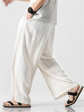 Summer Men's Simple Loose Drawstring Beach Pants