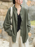 Comfy Cotton Linen Buckles Jackets Coat