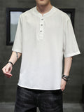 Breathable Thin Solid Half Sleeve Shirts for Men