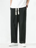 Men's Ice Silk Soft Smooth Loose Casual Trousers with Drawstring