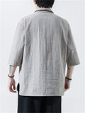 Men's Chinese Style Summer V-neck T-shirts