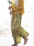 Summer Floral Print Oversized Wide Leg Pants for Women