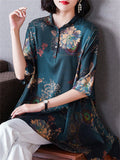 Women's Peony Print Comfortable Chiffon Summer Shirt