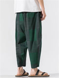 Large Size Plaid Printed Casual Pants for Men