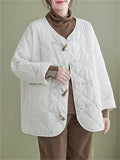 Women's Autumn Chic Square V-Neck Button Up Coat