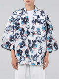 Summer Trendy Printed Oversized 3/4 Sleeve Cardigan Shirt for Men