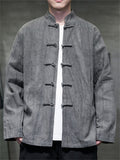 Chinese Style Knot Button Cozy Kung Fu Jacket for Men