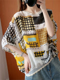 Women's Irregular Polka Dots Print Drawstring Design Shirt