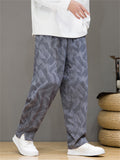 Elastic Waist Leisure Jacquard Trousers for Male