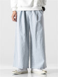 Men's Plus Size Casual Linen Straight-Leg Pants