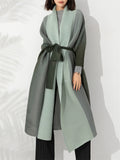 Leisure Gradient Color Flowy Long Coat for Lady