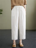 Women's Lace Patchwork Loose Cozy Linen Pants