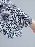 Summer Elegant Hollow Out Design Cozy Half Sleeve Shirt for Women