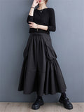 Women's Stylish High Rise Large Pocket Pleated Skirt