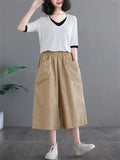 Female Simple Wearable Large Pocket Summer Pants