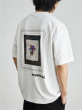 Abstract Face Embroidery Trendy T-shirt for Men