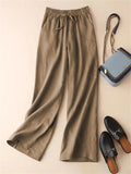 Female High-rise Solid Color Comfortable Relaxed Pants