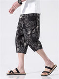 Men's Holiday Print Drawstring Summer Casual Shorts