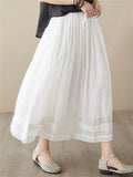 Female Simple Thin Lace Double Layered Lined Skirt