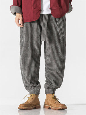 Men's Cozy Popular Corduroy Stripe Waistband Pants