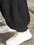 Men's Warm Corduroy Striped Texture Baggy Lantern Pants