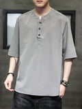 Breathable Thin Solid Half Sleeve Shirts for Men