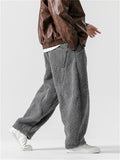 Oriental Style Thickened Lamb Wool Pants for Men