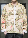 Men's Peach Print Autumn Winter Tang Suit Jackets