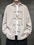 Men's Chinese Style Lapel Bamboo Corduroy Jacket