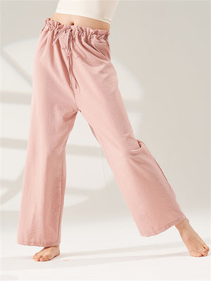 Simple High Waist Straight-Leg Casual Pants for Women