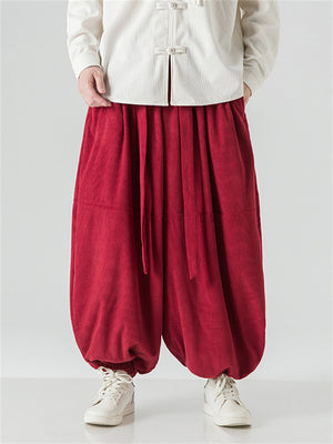 Men's Autumn Winter Baggy Corduroy Harem Pants