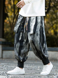 Men's Ink Tie-Dye Gradient Stripe Baggy Pants