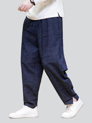 Male Chinese Style Jacquard Trendy Baggy Pants