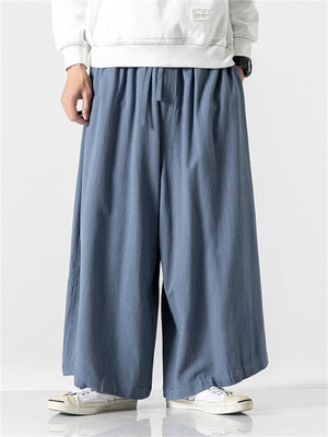 Chinese Style Men's Plus Size Wide Leg Pants