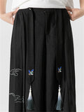 Male Oriental Retro Crane Wide Leg Pants