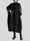 Vintage Jacquard Windproof Button Up Overcoat for Lady