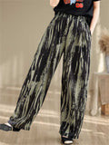 High-Rise Ink Tie-Dye Wide Leg Pants for Ladies