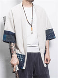 Chinese Style Taoist Robe Men's 3/4 Sleeve Shirts