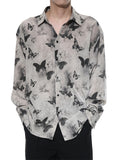 Vintage Butterfly Ink Print Men's Shirt