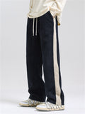 Men's Winter Side Stripe Corduroy Straight-Leg Pants