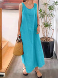 Women's Summer Holiday Sleeveless Linen Dresses