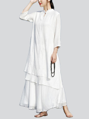 Female Relaxed White Shirt Wide Leg Pants Set