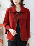 Female Modish Turn-Down Collar Jackets with Pockets