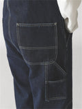 Regular Loose Casual Solid Color Denim Overalls for Men