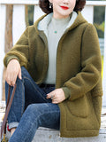 Middle-aged and Elderly Women's Cosy Faux Lamb Wool Coats