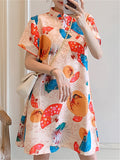 Women's Trendy Floral Folded Fan Print Dress