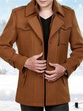 Male Stylish Wool Blend Removable Inner Liner Jacket