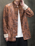 Men's Tang Suit Jacket with Plum Blossom Bamboo Leaf Print