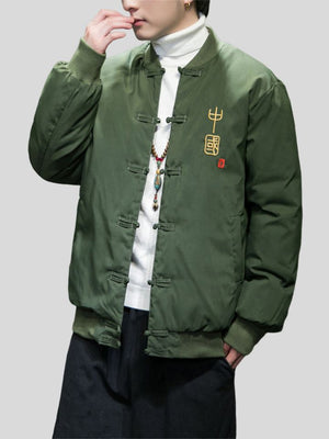 Men's Stylish Embroidery Chinese Style Cotton Padded Coats