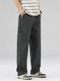 Men's Fashionable Casual Solid Straight Leg Pants